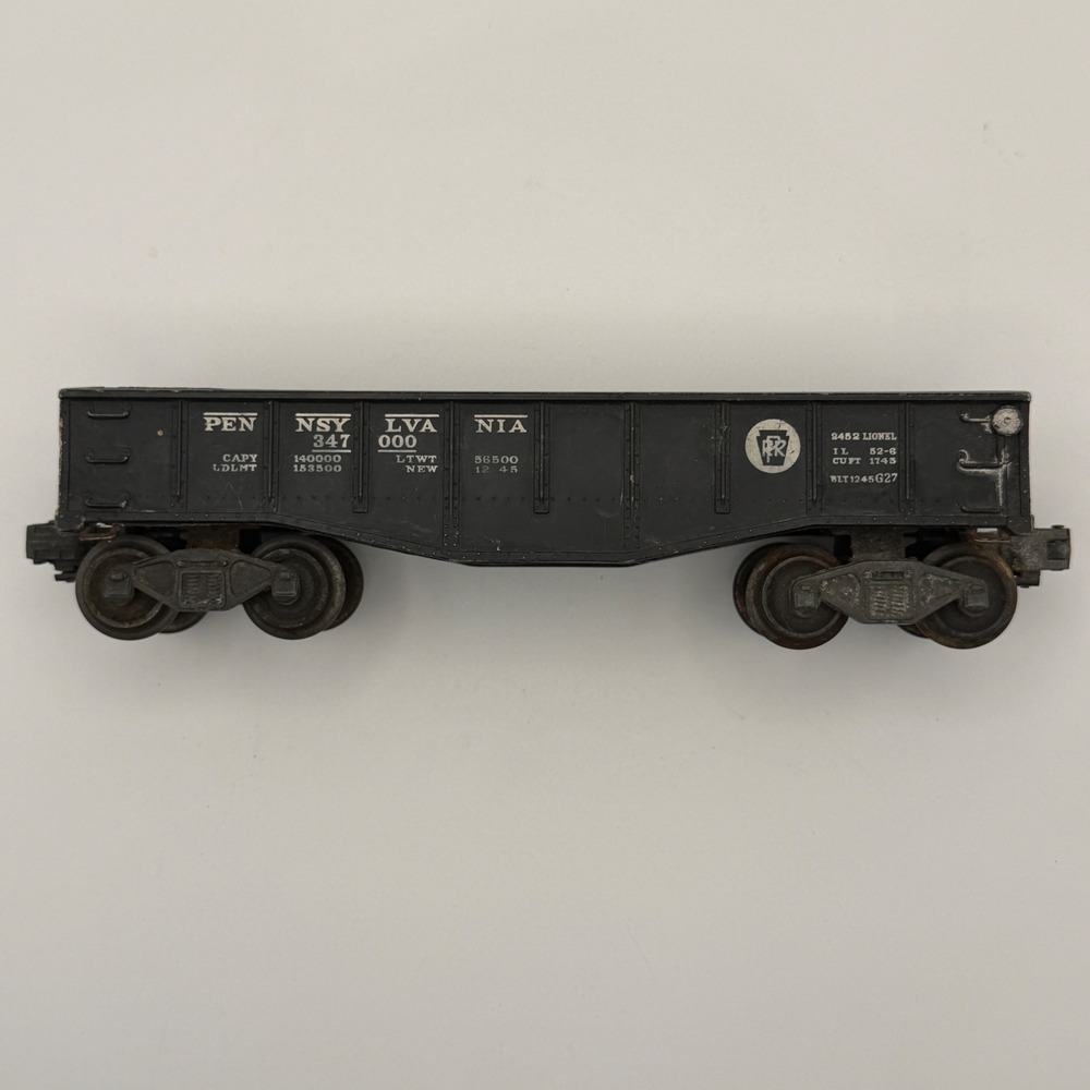 Lionel 2452 Gondola Pennsylvania Railroad O Gauge Black Vintage Die-Cast Car